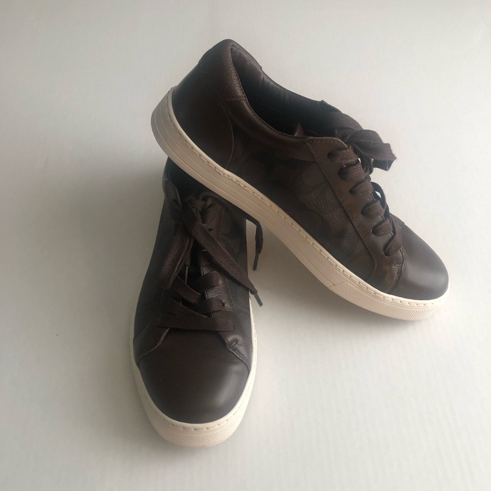 Coach Men’s Logan Low Top Sneakers Brown Leather FG1653 Size 9.5